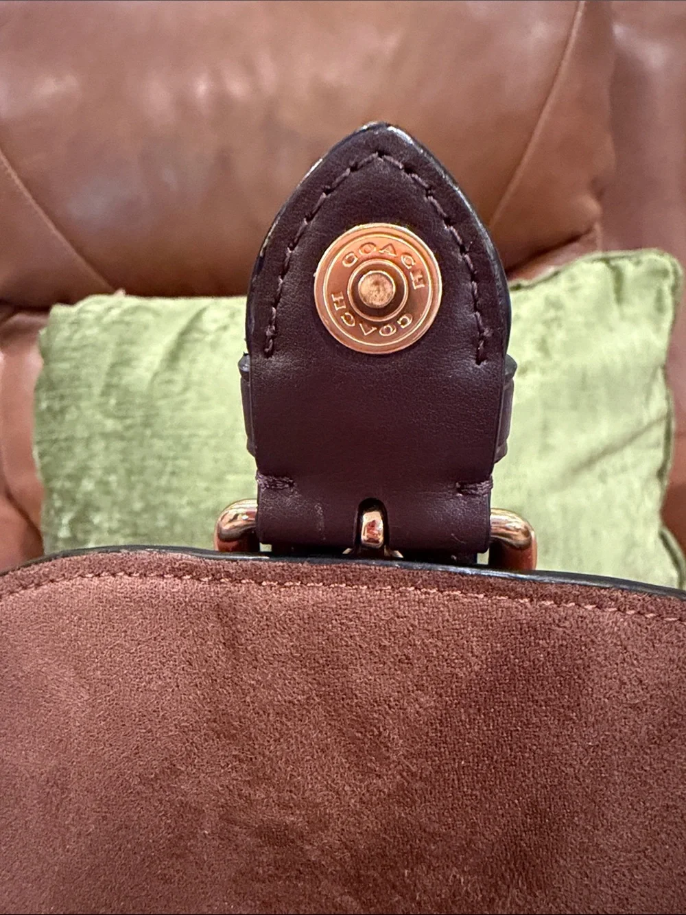 Coach Kleo Signature Canvas Backpack with Rust Suede Flap (2022)